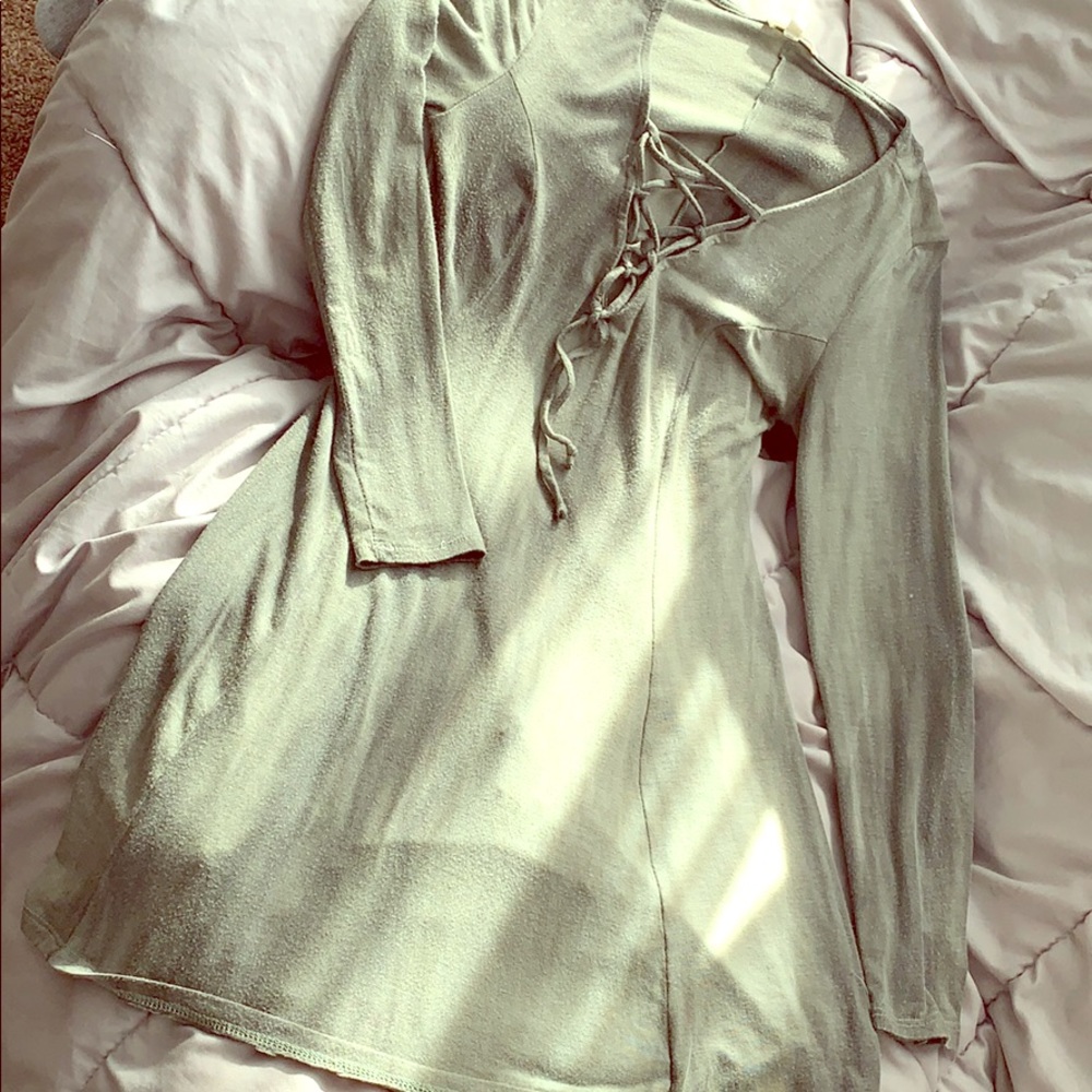 Green Long sleeve t-shirt dress